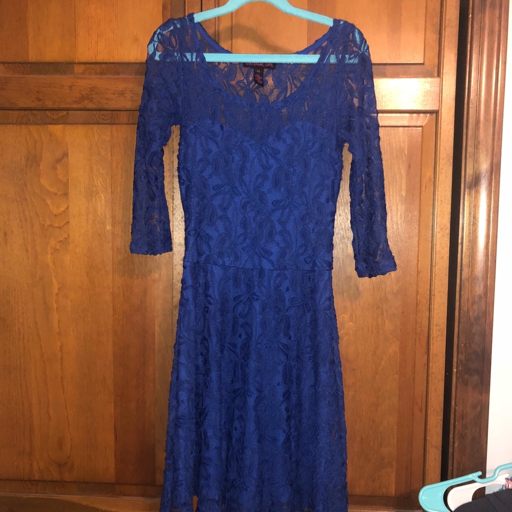 Homecoming or Casual Dress Lace Royal Blue XS - Picture 2 of 6